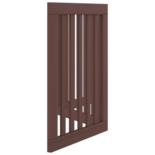 Vidaxl Cancello Cani Pieghevole 3 Pannelli Marrone 150Cm Legno Pioppo, Cancello Per Animali Domestici, Cancello Di Sicurezza Per Cani, Cancello Per Cuccioli Per Scale - 5