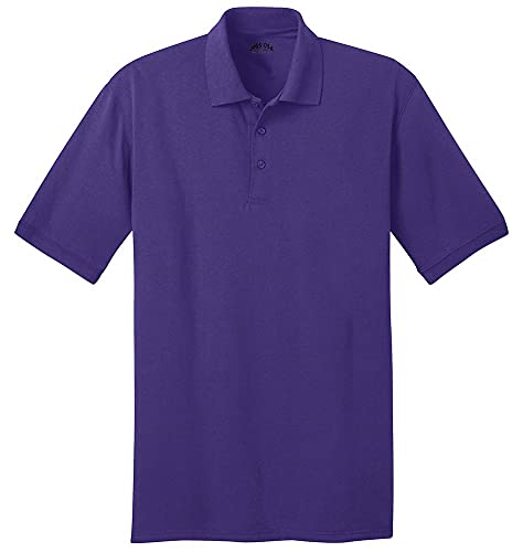 Joe's USA Men's Short Sleeve Jersey Knit Polo Shirt - XL - Purple