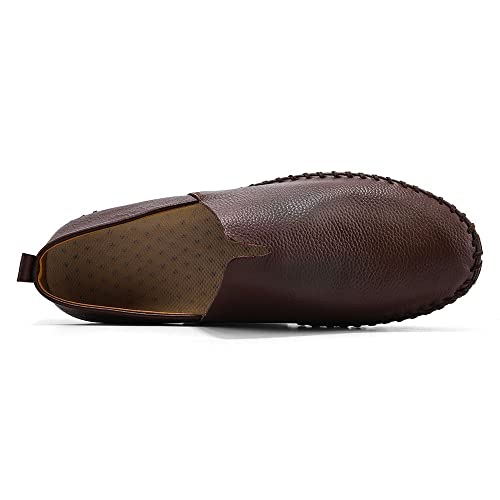 Image of Men's Genuine Leather Loafer Shoes Slip On Soft Walking Driving Shoes