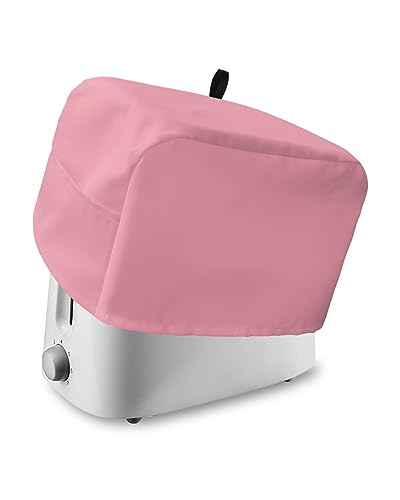 4 Slice Toaster Cover, Bread Machine Cover Pure Pink Solid Color for Girls Kitchen Appliance Dust Cover with Top Handle Fingerprint Protection Lightweight Kitchen Toaster Cover