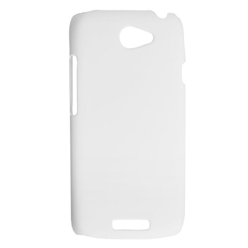 Ruilogod Coque en plastique dur caoutchouté blanc pour HTC One S Z520E
