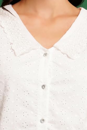 Image of Shirt for Women Printed Casual V-Neck Button Down Short Sleeve Blouse Crop Top, Stylish Collared, Formal, Trendy