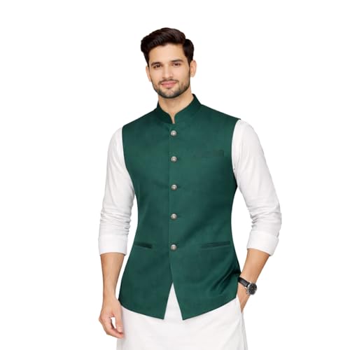 Image of DesignerBin Men's Nehru jacket Waistcoat, Modi Jacket with Beautiful Color