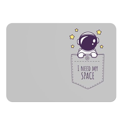 Sets de table en liège gris grand format 39x28 cm style astronaute lot de 4 - 2