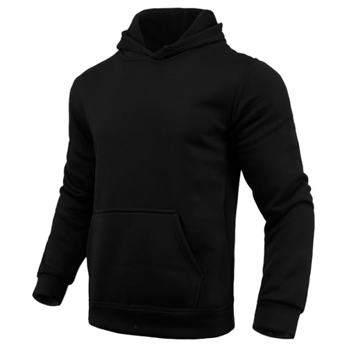 Mens Hoodie Big and Tall Long Sleeve Hooded Sweatshirt Casual Athletic Loose Fit Pullover 2025 Fall Winter Clothing