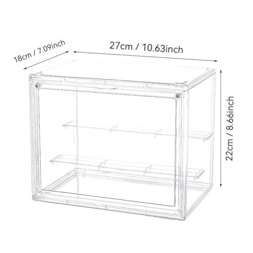 Image of BOHOIDEE 3 Tiers Clear Display Case with Lights, Acrylic Storage Organizers Box with Magnetic Door, Acrylic Dustproof Showcase for Collectibles Action Figure