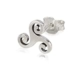 Motiv Größe: 10mm NKlaus Einzelohrstecker Keltische Triskele 925 Silber 10mm Spirale des Lebens Ohrring 12925