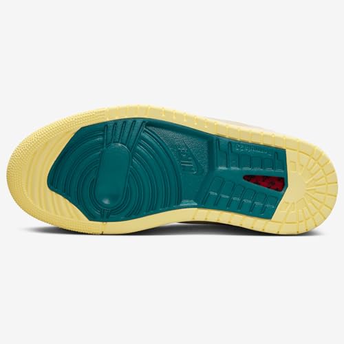 NIKE Air Jordan 1 Zoom CMFT 2 Women's Shoes (DV1305-800, Citron Tint/Muslin/Sky J Teal/Dynamic Yellow) Size 11.54