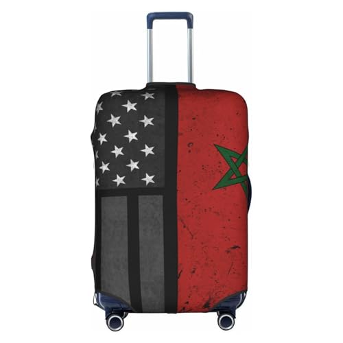 Travel Luggage Cover Vintagemoroccan Moroccans And America Flag Fashion Washable Baggage Suitcase Protector Fit For Luggage Large