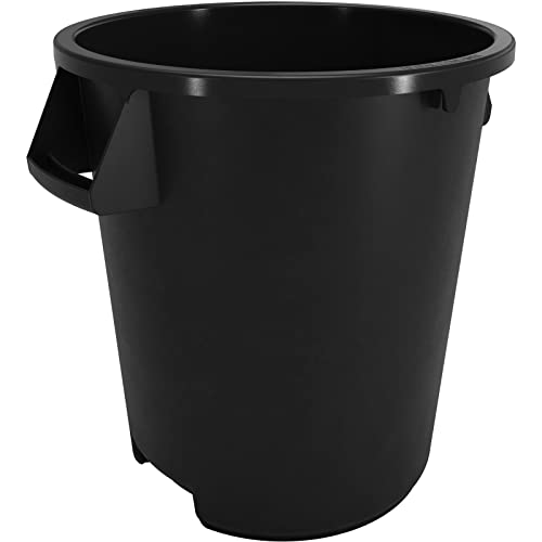 Image of SPARTA Bronco Waste Container Trash Container, Round Trash Bin for Disposal, 10 Gallons, Black, (Pack of 6)