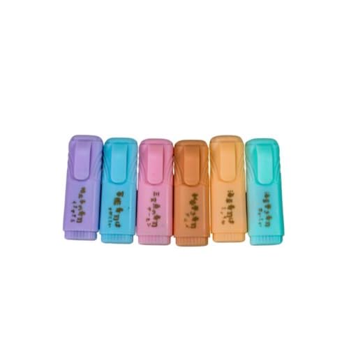 6 PCs/Set Stationery Cute Shape Mini Highlighter Marker pens for Kids Gift Pack of 1