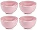 Set de 4 Cuencos de Plástico de 540ml, Boles Irrompibles para Niños, Desayuno y Comida, de Colores Pastel (Rosa)
