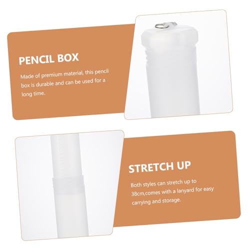 Image of Operitacx 2pcs Extendable Plastic Paint Brush Case Clear Long Paint Brush Holder Tube Storage Paintbrush Organizer Pencil Container Dustproof Watercolor Pen Container for Drawing Tools