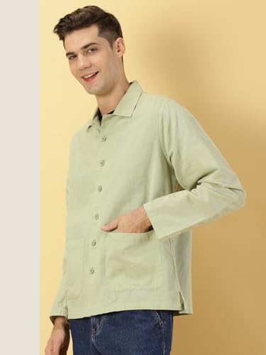 Image of Thomas Scott Men's | Solid | Full Sleeve | Regular Fit | 100% Cotton | Double Pocket | Spread Collar | Casual Shirt