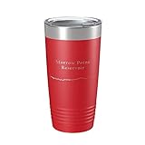 Morrow Point Reservoir Tumbler Lake Map Travel Mug Insulated Laser Engraved Coffee Cup Gunnison River Colorado 20 oz Red