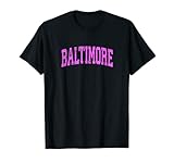 baltimore maryland md vintage atletico sport rosa design maglietta