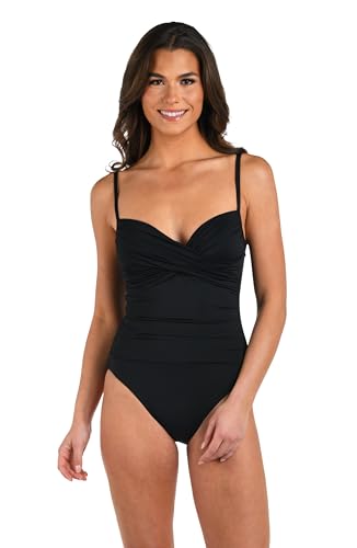 La Blanca Women's Front Wrap One Piece Bathing Suit