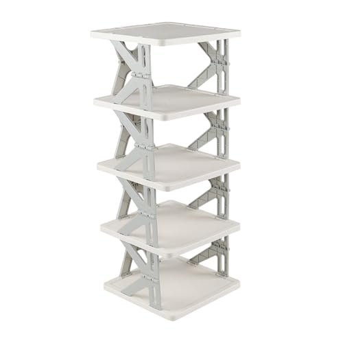 Tyminin Collapsible Shoe Rack, 5-Tier Multifunctional Free Standing Shoe Shelf
