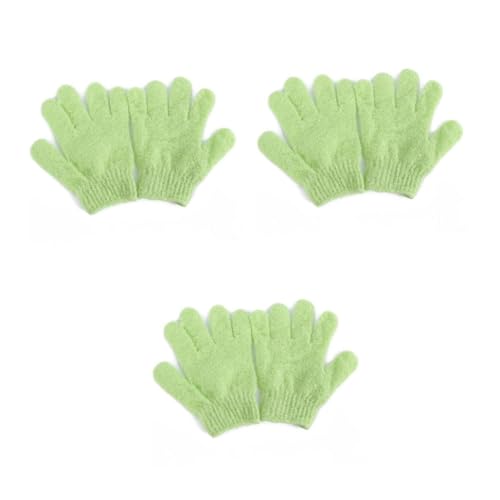 Beavorty 6 Piezas Guantes de Ducha de Nailon Exfoliantes Guante Corporal Cinco Dedos Suave y Elástico para Hombres Mujeres Cordón para Colgar y Fácil Limpieza