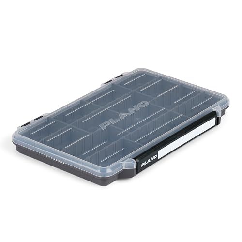 Image of Plano StowAway 3700 Thin Stow Tackle Box, with Corrosion-Preventive Rustricor, Single Latch Design, Transparent DuraView Lid, Stackable Storage for Fishing Bait, Lures and Gear
