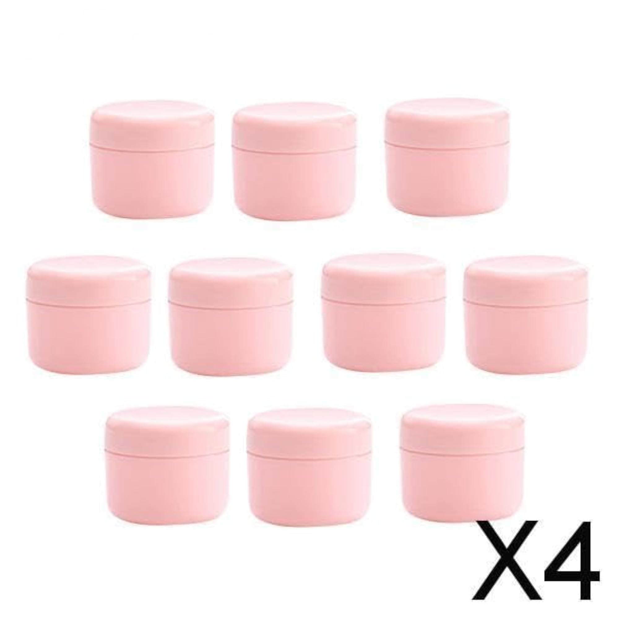 4x Refillable Plastic Empty Face Cream Cosmetic Container with Lid