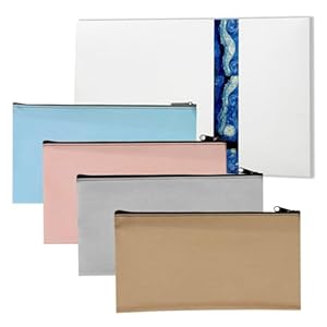 4 Pcs Bank Deposit Money Bag with Zipper, 11 x 6 Inch PU Leather Cash Money Pouch Leatherette Zippered Coin Bag Utility Check Wallet Cosmetic Tools (Starry & Bright Material)