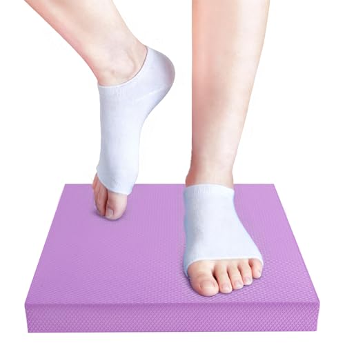 MBKHFLL Exercise Balance Pad,Balance Foam Mat for Physical Therapy Equipment & Strength Stability Training, Slip Resistant Foam Mat for Yoga, Pilates, Meditation,Gardening knee pads (Purple)