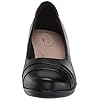 Clarks Women's Emslie Mae Pump, Black Leather, 8.5