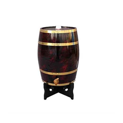 YANGUANG Ektunna 10 l ekfat, whiskyfat i vintagestil för att brygga vin eller förvara whisky med rom (färg: Retro röd, storlek: 10 L)