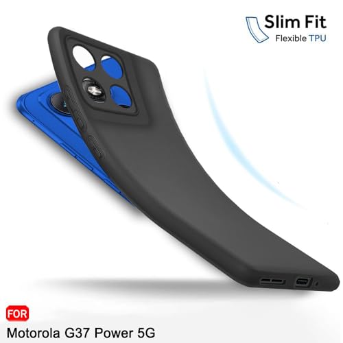 Image of TheGiftKart Sleek Back Cover Case for Motorola Moto G37 Power 5G | Slim Fit Protective Design | Ultra Matte Finish | Camera Protection Bump | Soft Back Cover Case for Moto G37 Power (Silicone, Black)