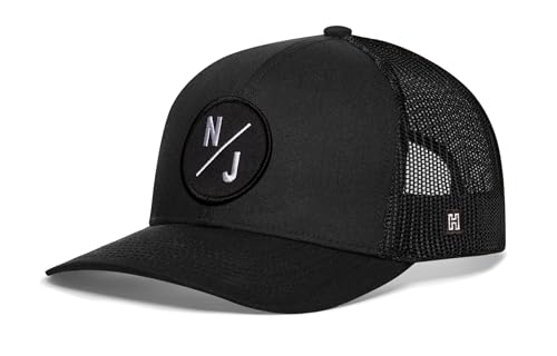 Image of HAKA State City Trucker Hat for Men & Women, Adjustable Baseball Hat, Mesh Snapback, Sturdy Outdoor Black Golf Hat