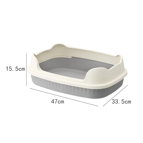 Arenero abierto para gato resistente Gralara gris miniatura 3