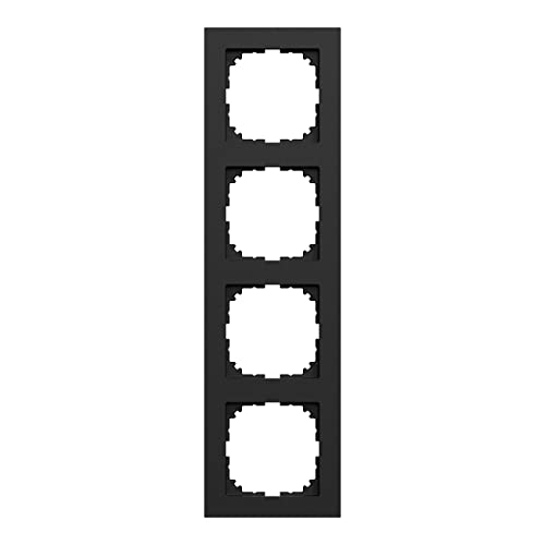 Schneider Electric Merten M-Pure-Rahmen, 4-fach, IP20, IK03, schwarz matt, Artikelnummer MEG4040-3603