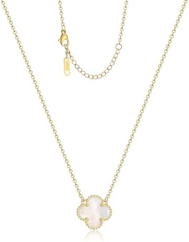 Clover Pendant Necklace for Women 18K Gold Plated Four Leaf Clover Necklace Lucky Simple Dainty Jewelry Gifts for Women