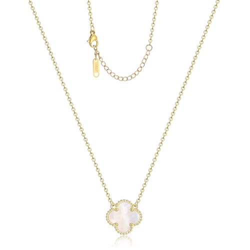 Clover Pendant Necklace for Women 18K Gold Plated Four Leaf Clover Necklaces Lucky Simple Jewelry Gifts for Women