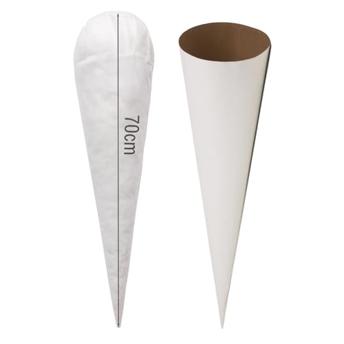 Schultüte Kissen Füllung mit Papprohling Set 70 cm großes Kopfkissen Füllung für Mädchen Jungen Kegel Form Tüte Einlagge für Zuckertüte Füllung aus Watte große Tüten Kisseneinlagge [149]