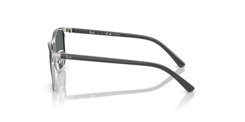 Ray-Ban RJ9551S Square Sunglasses, Black On Silver/Dark Grey Polarized, 48 mm - image 3