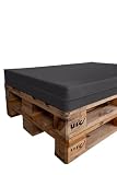 TexDeko® BEZUG (ohne Füllung) für Palettenkissen 120x80x8 cm wasserabweisend waschbar In- & Outdoor Made in EU (Anthrazit)