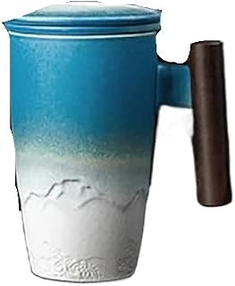手作りセラミックコーヒー & ティーマグ大型セラミックストレーナーレトロマグ伝統的なティーカップ陶器マグビジネスギフトセット (Size : 350ml, Color : 12)