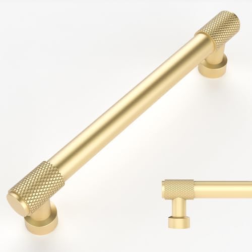 KNOKLOCK 10 Pack 5 Inch(128mm) Kitchen Cabinet Handles Gold Knurled Cabinet Pulls Kitchen Cabinet Hardware Drawer Pulls For Dresser Cupboard Wardrobe - View #5