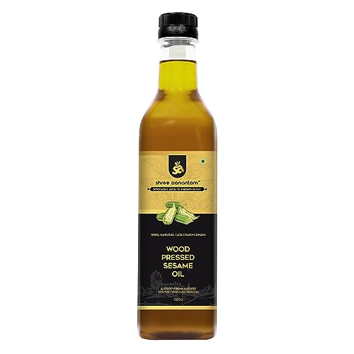 Shree Aanantam Wood Pressed Sesame Oil - 1L | Bottle | Kolhu/Kacchi Ghani/Chekku | Gingelly Oil | Natural | Chemical-Free | Cold Pressed Sesame Oil for Cooking. (B09GMCZPY7) Amazon Price History, Amazon Price Tracker