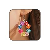 RLHRNDE Unique 3D Dice Earrings for Women Cool Colorful Lucky Cubic Dice Playing Card Dangle Drop Earrings Gambling Casino Halloween Jewelry Gift (Colorful Dice)