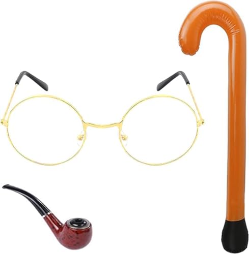Image of Boy 100 Days of School Old Man Grandpa Dress up Outfit Accessories