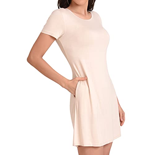 Image of Miss Lavish London Women's Relaxed Fit T Shirt Dress with Pockets Short Sleeve Summer Vacation Dresses