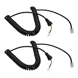 Hosrivae Confezione da 2 cavi per microfono a spirale a 6 pin MH-48 MH-36 MH-42 FT-8900R FT-7800 FT-2800M, cavo a spirale nero da 15,7 a 159 pollici