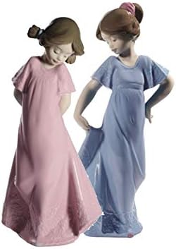 Nao by Lladro Collectible Porcelain: Special ColorSplash Edition - Set of 2 Figurines paired together: HOW PRETTY and SO SHY - "sisters"