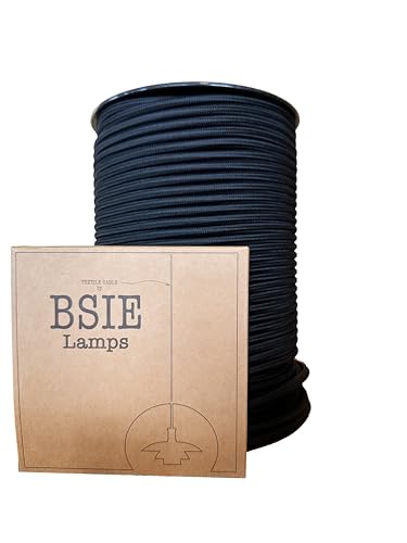 Câble électrique en tissu premium noir 20 mètres pour lampe haut de gamme