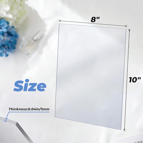 Image of 5 Pack Plexiglass Sheets 10x14 inch Flexible 1mm | Shatterproof Clear Acrylic Sheet for Picture Frame Glass Replacement, DIY Crafts & Pet Guards | Easy to Cut PET Plastic Board
