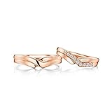 ❤Preis für 2 Ringe(Damenring+Herrenring). Material:18K Rosegold. Diamant:0,18ct. Diese Ringe bieten ein professionelles Inspektionszertifikat.