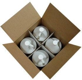 Air Sea Containers 4 x 1 Gallon Plastic Jug Kit (4G/Y24.4) – (EMPTY) Jugs, Partitions, and Top Pad Included (Natural Jugs) - Tested to Ship Liquids in an Industrial Plastic Gallon Jugs